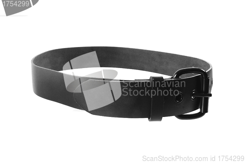 Image of Man's black belt on a white background