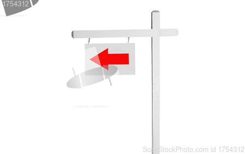 Image of Wooden direction sign isolated on white