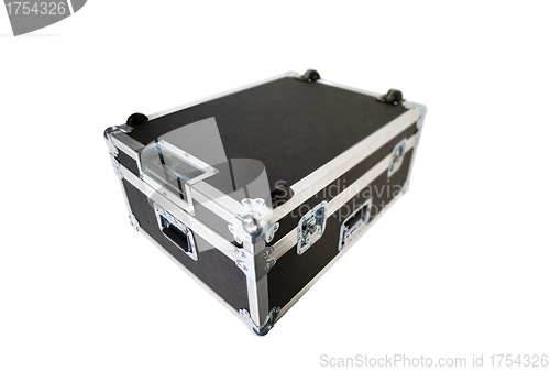 Image of Metallic rivets of a road case isolated