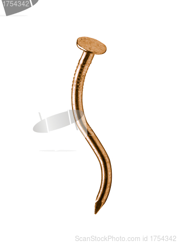 Image of Rusty nail isolated on white background