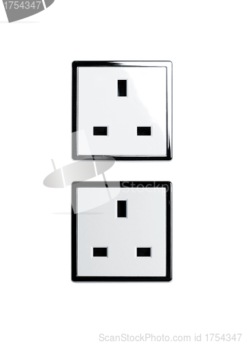 Image of North American white electric wall outlet receptacle