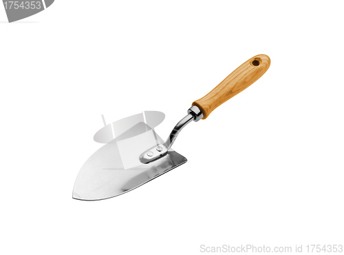 Image of trowels with wooden handles isolated