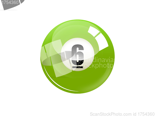 Image of Number six billiard ball