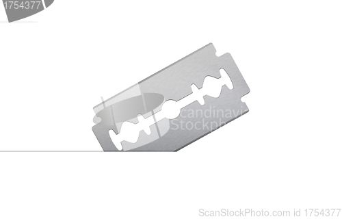 Image of razor blade on white background