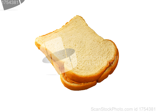 Image of Close up of sandwich on white