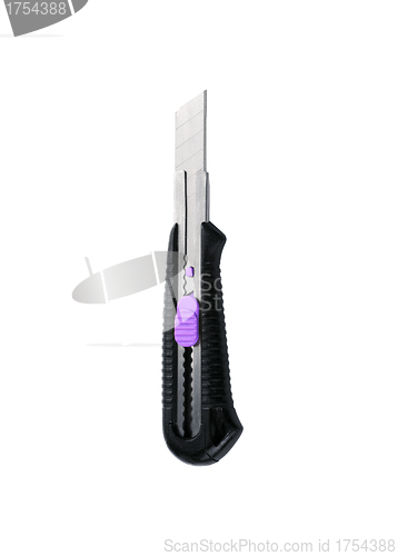 Image of A retractable utility knife isolated