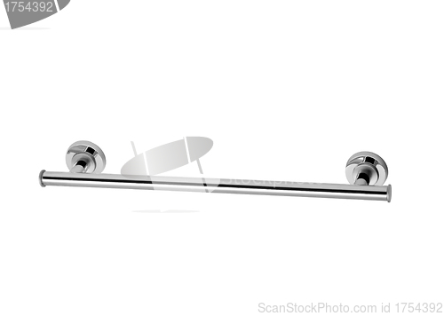 Image of silver towel holder with two bars, isolated
