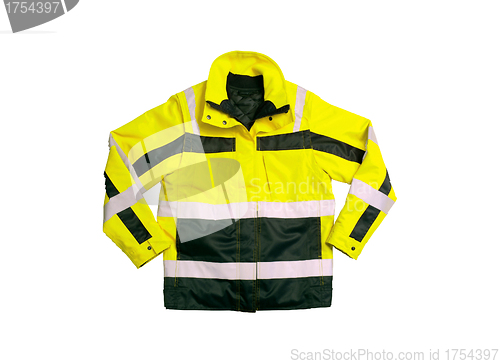 Image of Emergency safety jacket isolated on white