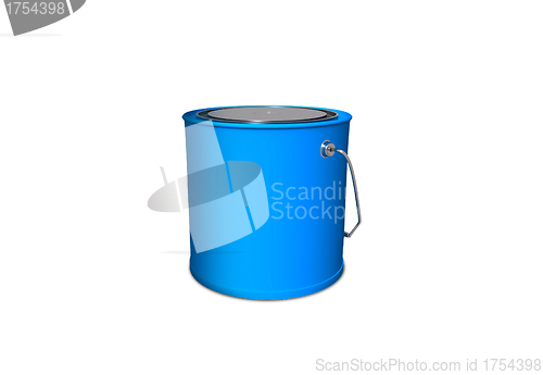 Image of Bank with a paint of blue colour on a white background