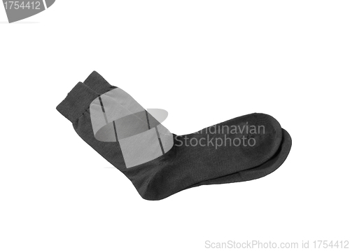 Image of Black man's sock on a white background.