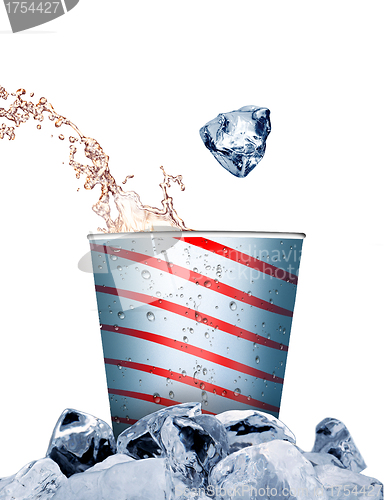Image of Cold purified water in the glass with bubbles