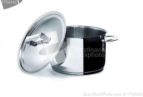 Image of stainless pan isolated on white