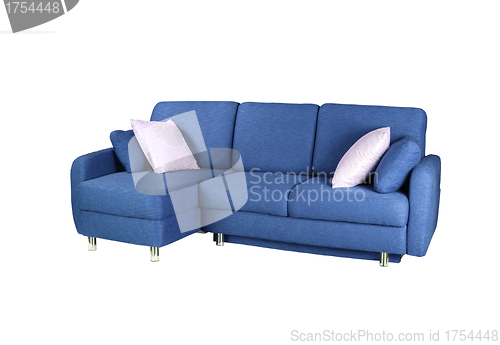 Image of blue sofa isolated on a white background