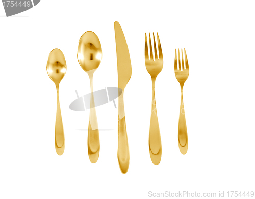Image of fork, knife and spoon isolated