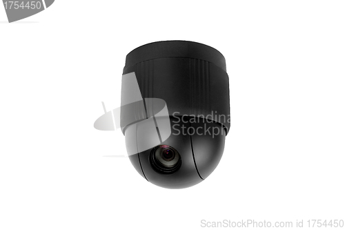 Image of Omnipresent security camera video surveillance globe isolated