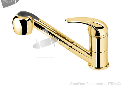 Image of golden bathroom faucet