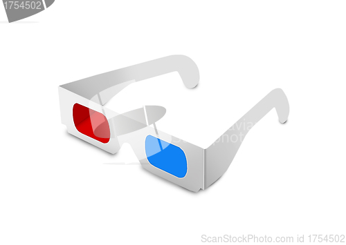 Image of 3d glasses on white background