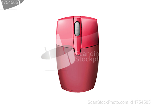 Image of pink computer mouse isolated on white
