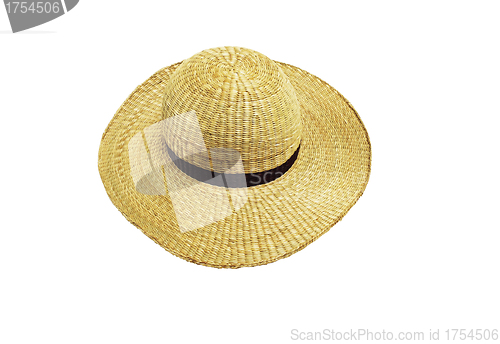 Image of Straw summer hat isolated on white background