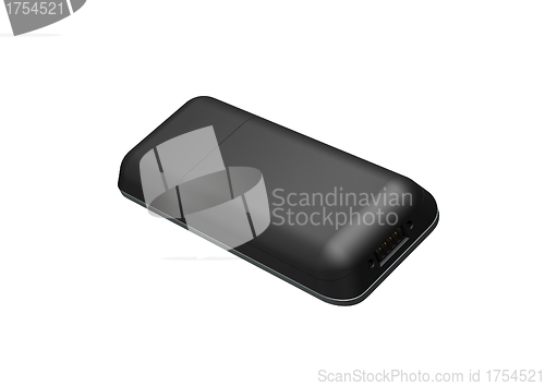 Image of black smartphone isolated on white background
