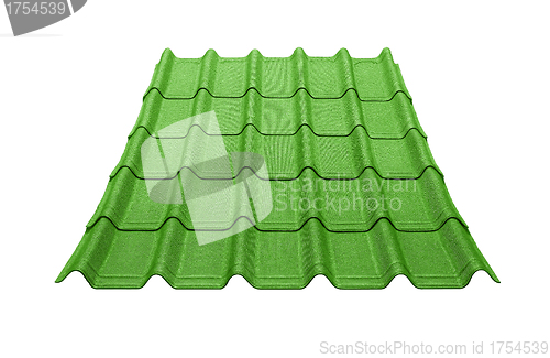 Image of diagonal strip green roof top pattern background