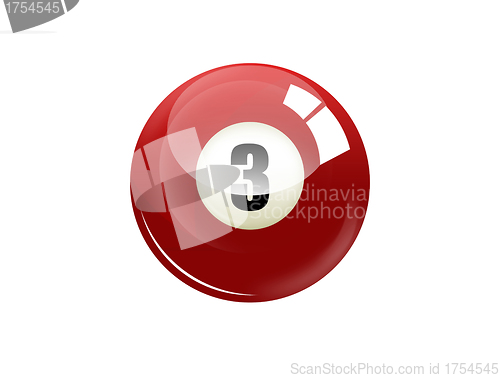 Image of Number three billiard ball