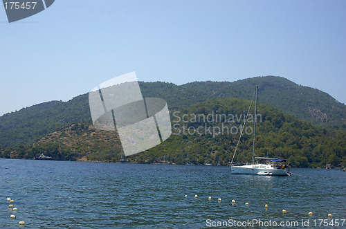 Image of Yacht at anchor