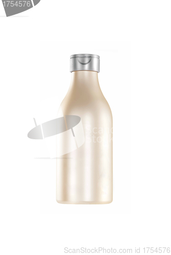 Image of brown shampoo bottle isolated