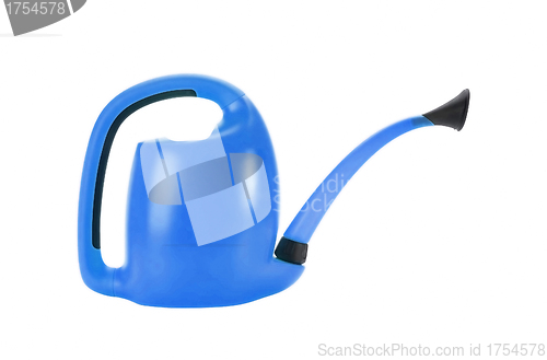 Image of blue plastic watering can.