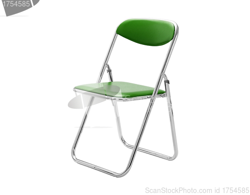 Image of green plastic and steel chair for restaurant and cafe