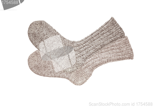 Image of woollen socks pair isolated on white background