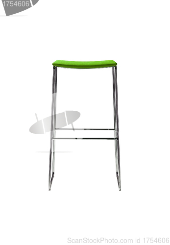 Image of isolated green steel and metal chair