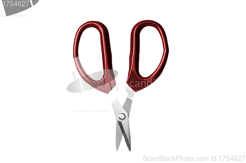 Image of Red scissors isolated on a white background