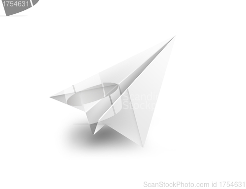 Image of isolated paper airplane flying - 3d shape render illustration