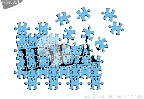 Image of puzzle isolated on white background "idea"