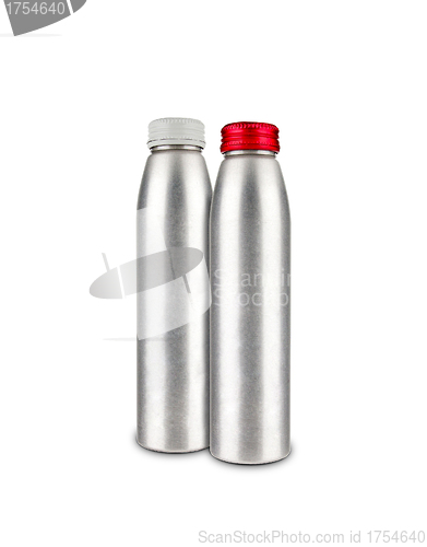 Image of Metal water bottles isolated