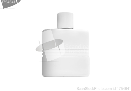 Image of Bottle with cosmetic means for a white background