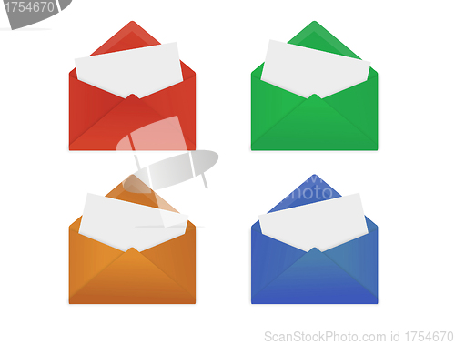 Image of colored Envelopes isolated on white