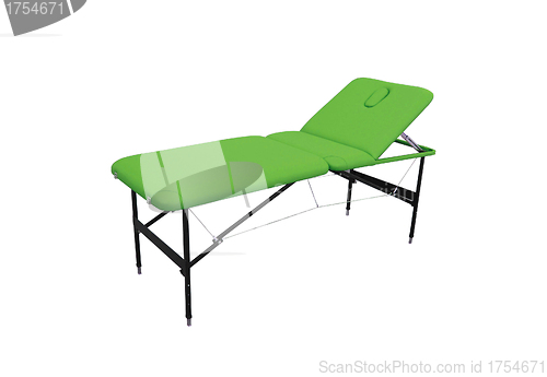 Image of Objects on white: green massage table