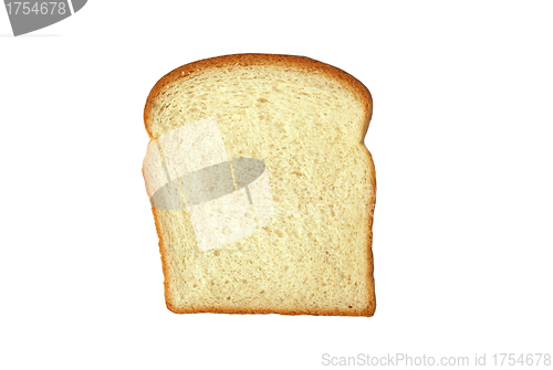 Image of A single slice of white bread isolated