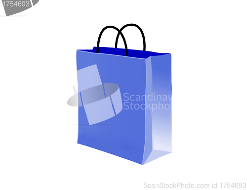 Image of blue Shopping Bag. Clean cover . Isolated on white