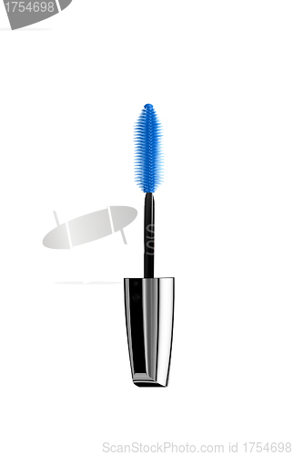 Image of blue mascara for eyes isolated on the white background