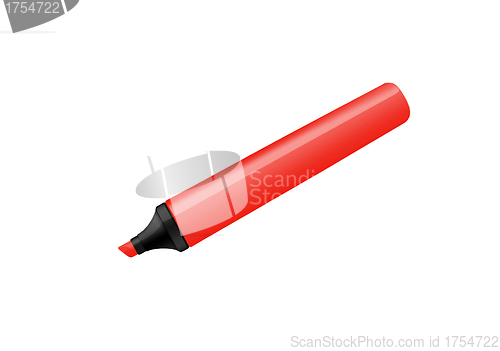 Image of Red marker isolated on pure white