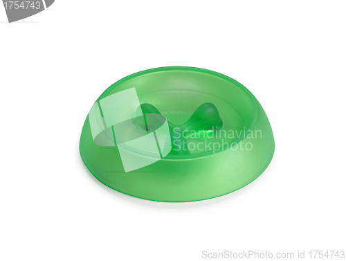 Image of green pets bowl isolated on white