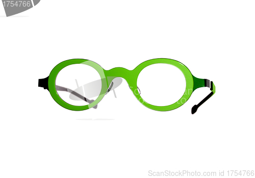 Image of green vintage glasses isolated on white background