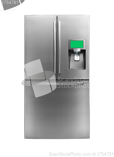 Image of Modern refrigerator isolated on a white background