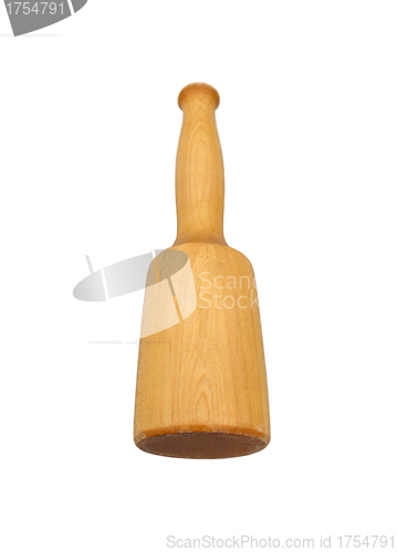 Image of vintage wooden mallet isolated over white background