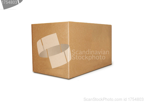 Image of Cardboard box on a white background close up