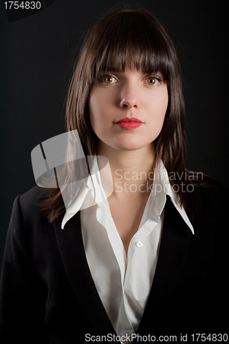 Image of Brunette atractive girl , portrait close up studio isolated shot