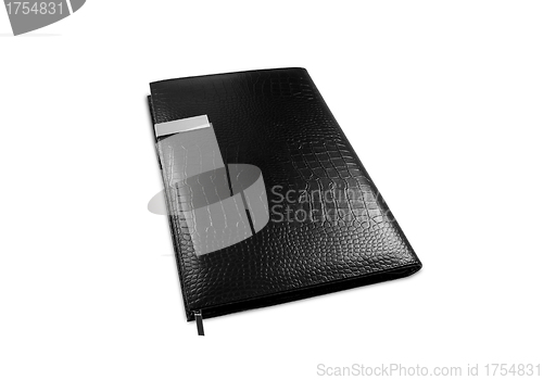 Image of Brown black memo book isolated on white background